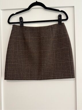 & Other Stories Brown Plaid Mini Skirt Size 4